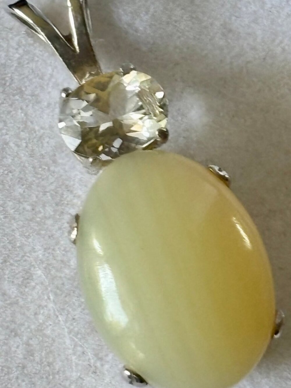 Milky quartz and Quartz Sterling Silver pendant by Paul Jensen